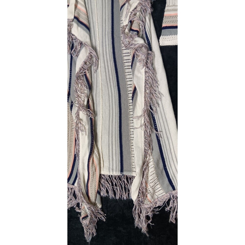 Altard State Open Fron Waterfall Cardigan Kimono Duster S Striped Tasseled Boho - Picture 6 of 10